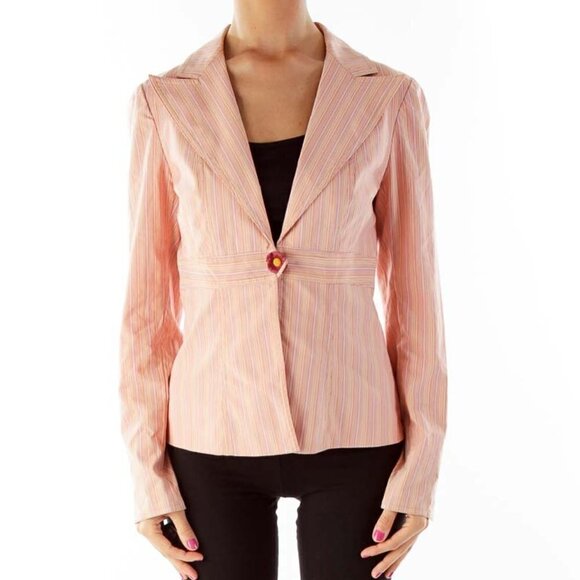 Nanette Lepore Jackets & Blazers - Nanette Lepore Pink Pinstripe Blazer